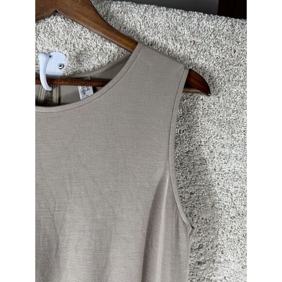 Spanx Air Essentials Jumpsuit Women Large Tan Wide Leg Sleeveless Drawsting - Picture 5 of 10